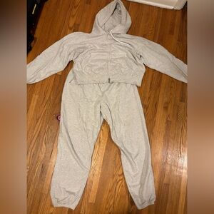 Buck Mason Interloop sweatpants and full zip hoodie